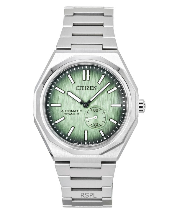 Reloj Citizen Zenshin 60 Super Titanium con esfera verde, automático, NK5020-58X, 100 m, para hombre