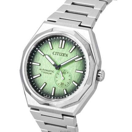 Reloj Citizen Zenshin 60 Super Titanium con esfera verde, automático, NK5020-58X, 100 m, para hombre