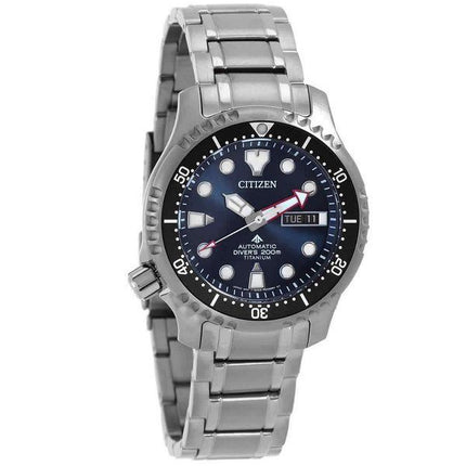 Reloj para hombre Citizen Promaster Marine con pulsera de titanio y esfera azul automático Diver',s NY0100-50M 200M