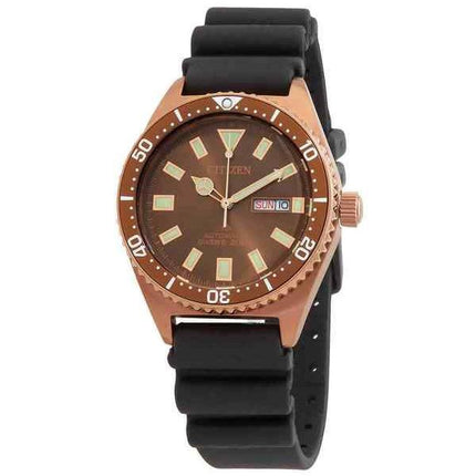 Reloj para hombre Citizen Promaster Marine con correa de poliéster y esfera marrón automático Diver',s NY0125-08W 200M