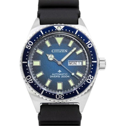 Reloj para hombre Citizen Promaster con correa de caucho y esfera azul automático Diver&#39,s NY0129-07L 200M