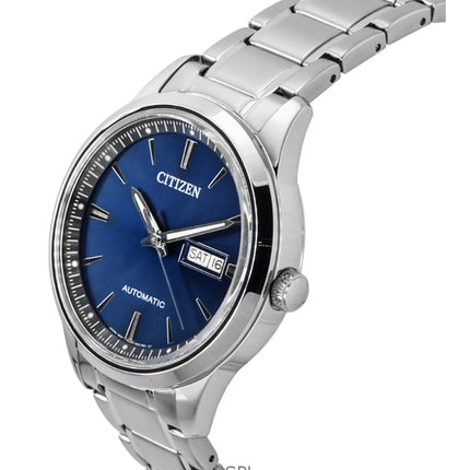 Reloj Citizen automático de acero inoxidable con esfera azul NY4058-79L para hombre