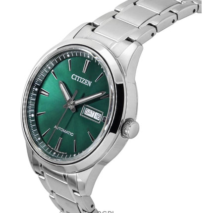 Reloj Citizen automático de acero inoxidable con esfera verde NY4058-79X para hombre