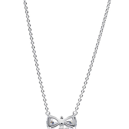 Collar Pandora con lazo brillante y circonitas cúbicas transparentes P-393509C01-45 para mujer
