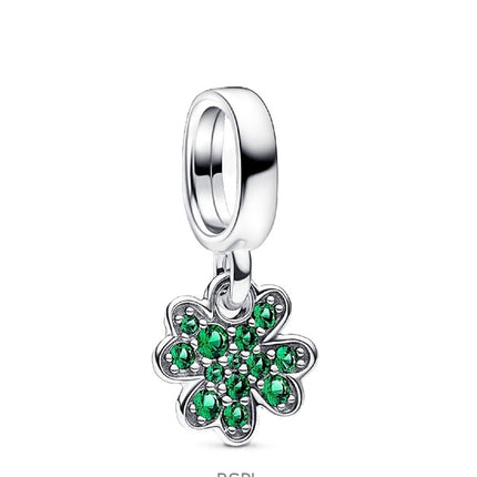 Charm colgante Pandora Moments de trébol de cuatro hojas con cristales verdes P-792751C01 para mujer