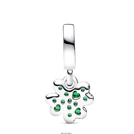 Charm colgante Pandora Moments de trébol de cuatro hojas con cristales verdes P-792751C01 para mujer