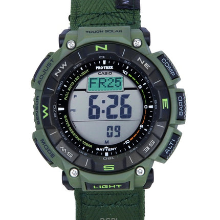 Reloj Casio Pro Trek Climber Line digital con correa de tela y energía solar PRG-340B-3 para hombre, 100 m