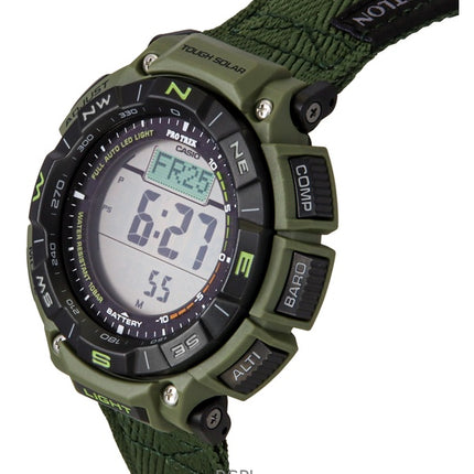 Reloj Casio Pro Trek Climber Line digital con correa de tela y energía solar PRG-340B-3 para hombre, 100 m