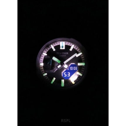Reloj Casio Pro Trek analógico digital con conexión para teléfono inteligente, esfera verde de resina, resistente al agua y con