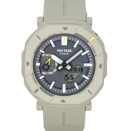 Reloj Casio Pro Trek analógico digital con correa de resina y enlace para teléfono inteligente, esfera gris, resistente al agua
