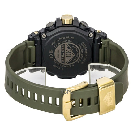 Reloj Casio Pro Trek analógico-digital 30.º aniversario con correa de resina de base biológica, esfera verde, solar PRW-61ANS-3, 100 m, para hombre
