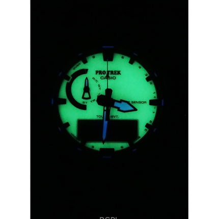 Reloj Casio Pro Trek analógico digital con correa de resina de base biológica, esfera blanca, solar, PRW-61LD-3, 100 m, para hombre
