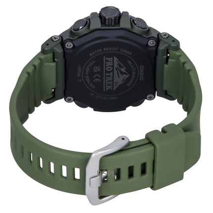 Reloj Casio Pro Trek analógico digital con correa de resina de base biológica, esfera blanca, solar, PRW-61LD-3, 100 m, para hombre