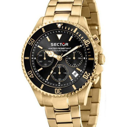 Sector 230 Gold MetTodosic Multifunction Black Dial Quartz R3273661028 100M Men's Watch With Gift Set