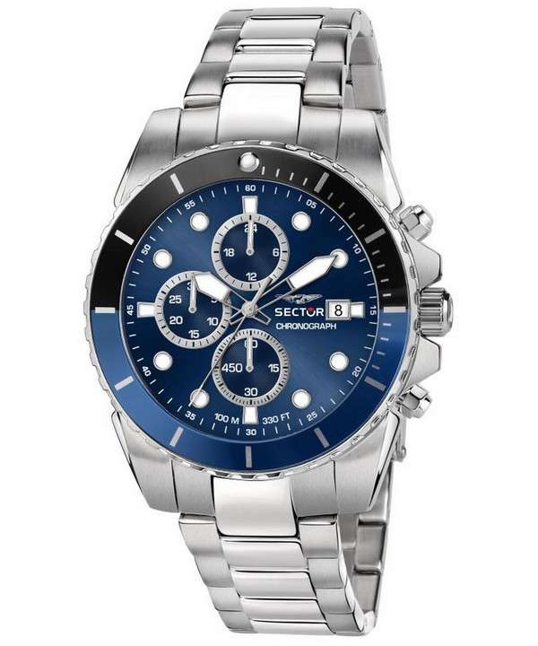 Sector 450 Cronógrafo Blue Sunray Dial Acero inoxidable Cuarzo R3273776003 100M Reloj para hombre