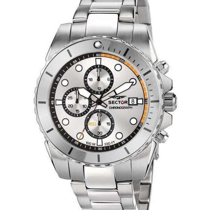 Sector 450 Cronógrafo Plata Rayo de sol Dial Acero inoxidable Cuarzo R3273776004 100M Reloj para hombre