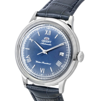 Reloj Orient Bambino Classic para hombre, con correa de piel, esfera azul marino y movimiento automático RA-AC0024L