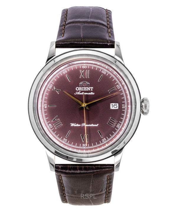 Reloj Orient Classic con correa de piel y esfera burdeos, automático, RA-AC0026R para hombre