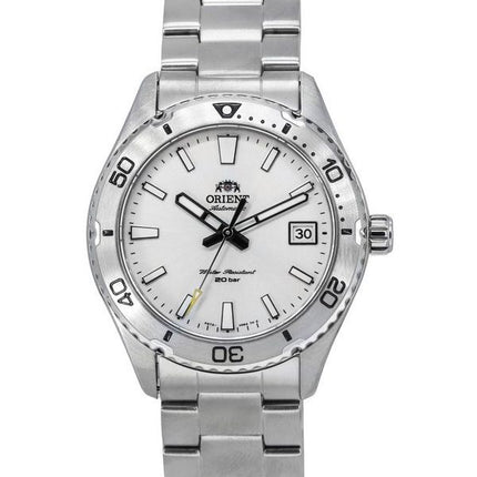 Reloj de buceo automático Orient Sports Mako de acero inoxidable con esfera blanca RA-AC0Q03S10B RA-AC0Q03S30B 200M para hombre