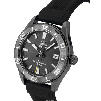 Reloj de buceo automático Orient Mako con correa de silicona y esfera negra RA-AC0Q10N para hombre, 200 m