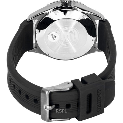 Reloj de buceo automático Orient Mako con correa de silicona y esfera negra RA-AC0Q10N para hombre, 200 m
