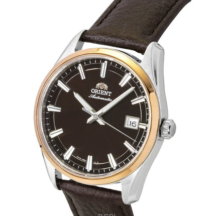 Reloj Orient Stretto automático con correa de piel y esfera marrón RA-AC0R03Y para hombre