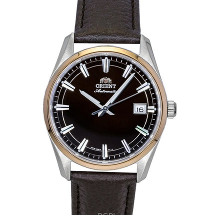 Reloj Orient Stretto automático con correa de piel y esfera marrón RA-AC0R03Y para hombre