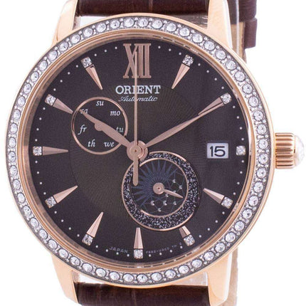 Orient Sun &amp, Moon Phase Diamond Acentos Automático Japan Made RA-AK0005Y00C Reloj para mujer