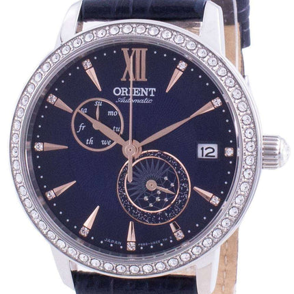 Orient Sun &amp, Moon Phase Diamond Acentos Automático Japan Made RA-AK0006L00C Reloj para mujer