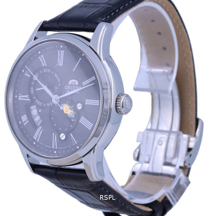 Reloj para hombre Orient Sun & Moon con esfera negra y automático RA-AK0010B10B