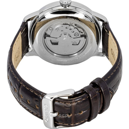 Reloj Orient Classic Sol y Luna con correa de piel y esfera burdeos, automático, RA-AK0807R para hombre