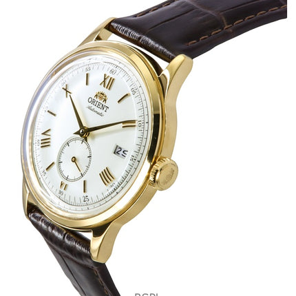 Reloj Orient Bambino Versión 2 con segundero pequeño, correa de piel, esfera plateada, automático, RA-AP0106S para hombre