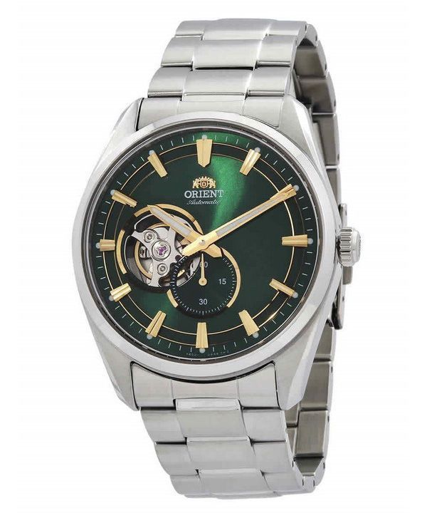 Reloj para hombre Orient Contemporary de acero inoxidable con corazón abierto y esfera verde automático RA-AR0008E10B