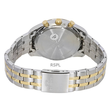 Reloj Orient Contemporary Cronógrafo de dos tonos de acero inoxidable con esfera blanca de cuarzo RA-TX0302S para hombre