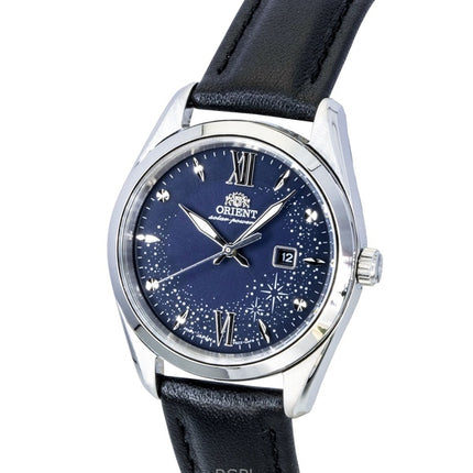 Reloj Orient Stretto Solar RA-WG0605L para mujer con correa de piel y esfera azul