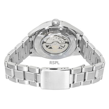 Reloj Orient Star Keshiki de edición limitada, acero inoxidable, corazón abierto, esfera azul grisácea, automático, RE-AV0132L, 100 m, para hombre