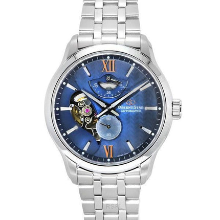 Reloj para hombre Orient Star Contemporary de acero inoxidable con esfera azul automático RE-AV0B08L00B 100M