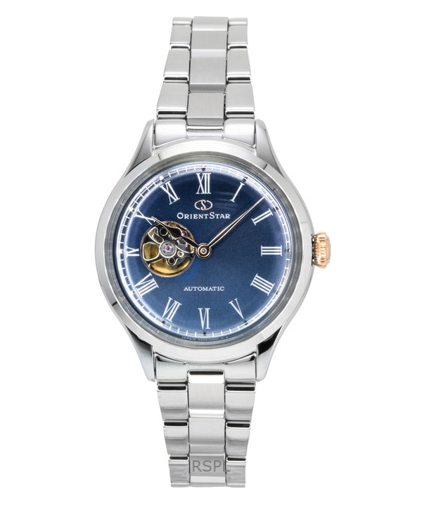Reloj Orient Star Keshiki Classic de edición limitada, acero inoxidable, corazón abierto, esfera azul grisácea, automático, RE-ND0022L para mujer