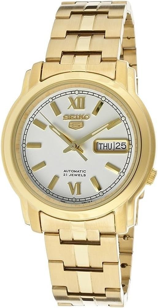 Reloj Seiko 5 automático con esfera blanca y 21 joyas SNKK84K1 para hombre reacondicionado