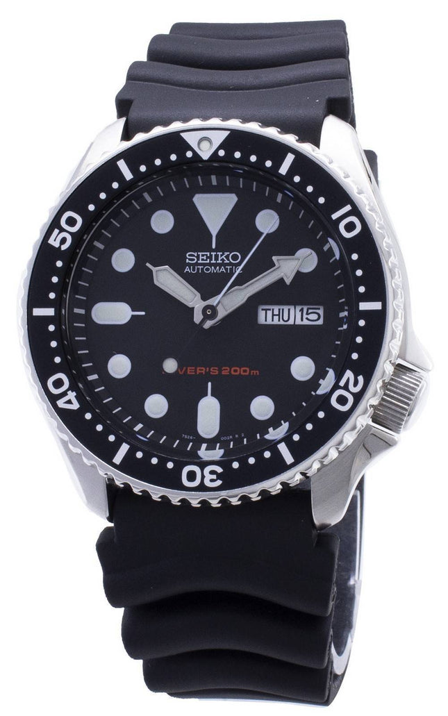 Reloj Seiko de buceo automático con esfera negra SKX007K1 para hombre reacondicionado