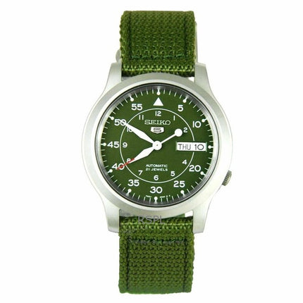 Reloj Seiko 5 automático con esfera verde militar SNK805K2 para hombre reacondicionado