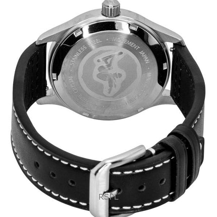 Ratio Skysurfer Pilot Black Sunray Dial Cuero Automático RTS314 200M Reloj para hombre