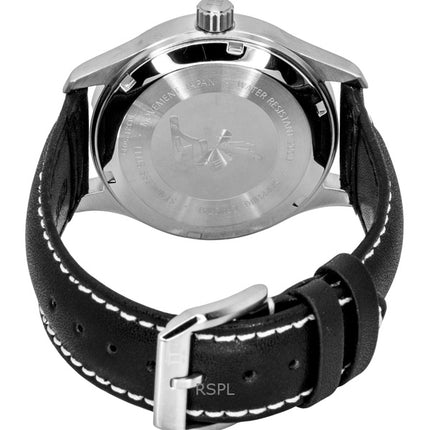 Ratio Skysurfer Pilot Black Sunray Dial Cuero Automático RTS321 200M Reloj para hombre