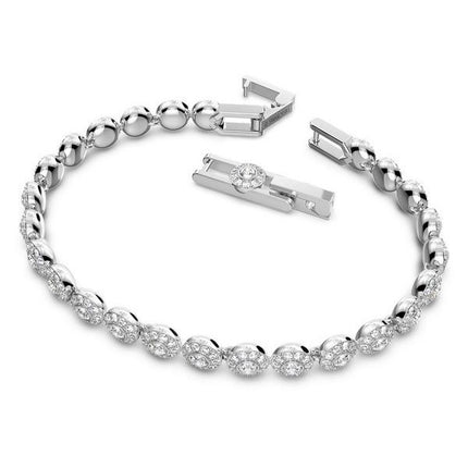 Pulsera de tenis con baño de rodio y cristales transparentes Una Angelic de Swarovski 5071173 para mujer