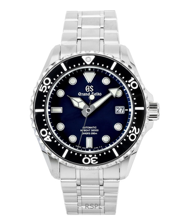 Reloj Grand Seiko Sport Hi-Beat para hombre, automático, de acero inoxidable, esfera azul oscuro, SBGH289G, 200 m