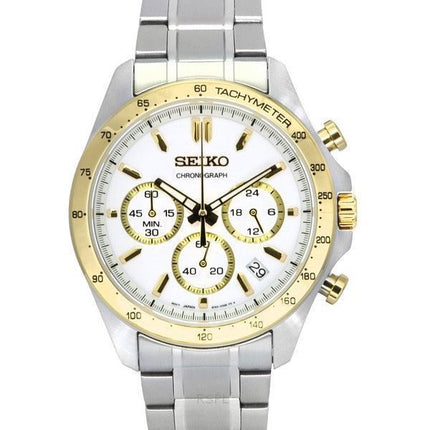 Reloj para hombre Seiko Spirit cronógrafo de acero inoxidable con esfera blanca y cuarzo SBTR024 100M
