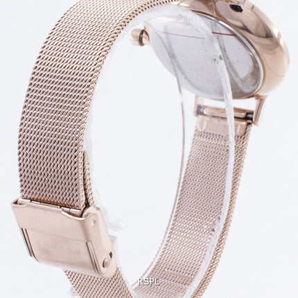 Skagen Anita Silver dial Crystal Rose Gold-Tone Mesh pulsera SKW2151 reloj de mujer