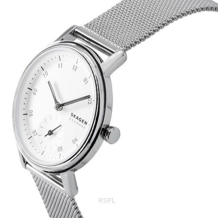 Reloj Skagen Kuppel Lille de acero inoxidable con esfera blanca y cuarzo SKW3100 para mujer