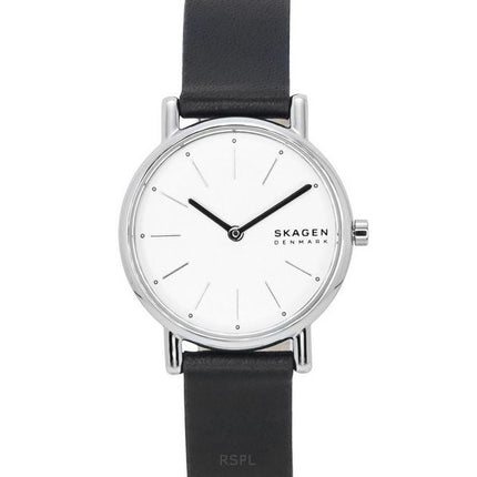 Reloj Skagen Signatur Lille con correa de cuero y esfera blanca de cuarzo SKW3120 para mujer