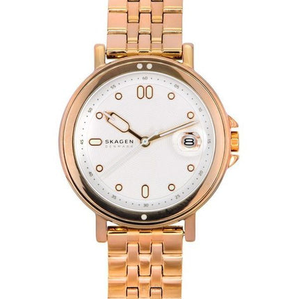 Reloj Skagen Signatur Lille Sport de acero inoxidable en tono dorado rosa con esfera plateada y cuarzo SKW3136 para mujer